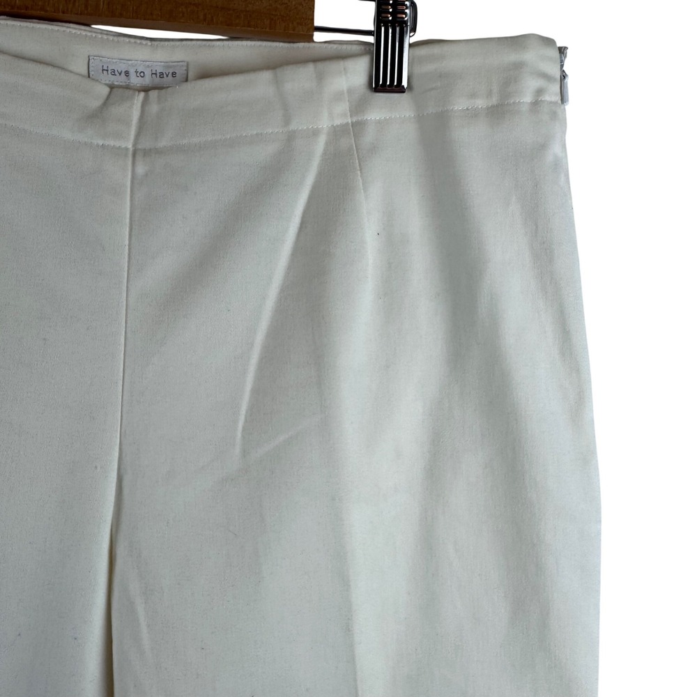 Liz‎ Claiborne Michaela Crop Pants Women 12 White Side Zip Cotton Blend REMU4902